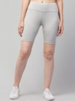 WUGO Women Gym Cycling Shorts – Workout Shorts for Women & Girls (Light Grey) - Image 4