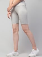 WUGO Women Gym Cycling Shorts – Workout Shorts for Women & Girls (Light Grey) - Image 2