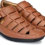 Men’s Genuine Leather Sandal Shoes | Stylish Brown Roman Sandals for Men | Comfortable Outdoor Leather Sandal Shoes