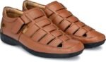 Men’s Genuine Leather Sandal Shoes | Stylish Brown Roman Sandals for Men | Comfortable Outdoor Leather Sandal Shoes