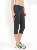 WUGO Women’s High GSM Gym Yoga Capri – 4 Way Stretch Activewear Sports Capri for Women & Girls (Charcoal Grey) - Image 4