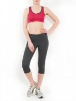 WUGO Women’s High GSM Gym Yoga Capri – 4 Way Stretch Activewear Sports Capri for Women & Girls (Charcoal Grey)