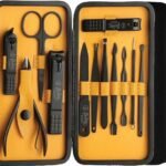 WUGO 12-in-1 Manicure & Pedicure Kit | Stainless Steel Nail Clippers Grooming Set with Blackhead Tool & Travel Case (Black)