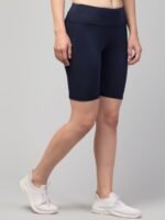 WUGO Women Gym Cycling Shorts – Workout Shorts for Women & Girls (Navy Blue) - Image 4