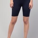 WUGO Women Gym Cycling Shorts – Workout Shorts for Women & Girls (Navy Blue)