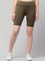 WUGO Women Gym Cycling Shorts – Workout Shorts for Women & Girls (Olive Green) - Image 3