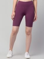 WUGO Women Gym Cycling Shorts – Workout Shorts for Women & Girls (Purple) - Image 4
