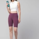 WUGO Women Gym Cycling Shorts – Workout Shorts for Women & Girls (Purple)