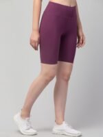WUGO Women Gym Cycling Shorts – Workout Shorts for Women & Girls (Purple) - Image 2
