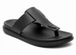 Men’s Black Casual Toe-Ring Slippers | Stylish Synthetic Leather Comfortable Flip Flops | Lightweight Indoor & Outdoor Daily Wear Slippers for Men - Image 5