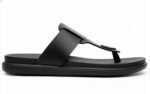 Men’s Black Casual Toe-Ring Slippers | Stylish Synthetic Leather Comfortable Flip Flops | Lightweight Indoor & Outdoor Daily Wear Slippers for Men - Image 4