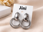 Stylish Double Hoop Earrings for Women – Trendy Multi Ring Drop Earrings