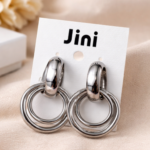 Stylish Double Hoop Earrings for Women – Trendy Multi Ring Drop Earrings