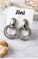Stylish Double Hoop Earrings for Women – Trendy Multi Ring Drop Earrings - Image 3