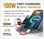 Arbanix AX-100 100W Type-C Fast Charging Cable – USB-C Data Cable - Image 3