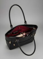 Premium Women’s PU Leather Handbag | Stylish Shoulder & Tote Bag with Fur Charm| Black - Image 4