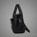Midnight Elegance Tote – Premium Women’s Black PU Leather Handbag | Stylish Shoulder & Tote Bag with Bow Detail | Black - Image 4