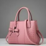Blush Elegance Tote – Premium Women’s Pink PU Leather Handbag | Stylish Shoulder & Tote Bag with Bow Detail | Pink