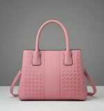 Blush Elegance Tote – Premium Women’s Pink PU Leather Handbag | Stylish Shoulder & Tote Bag with Bow Detail | Pink - Image 3