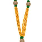 4 Line Stone Ball Malai for Photo Frame | Chandan Decorative Mala | 18 Inch Handcrafted Garland for God Photos, Pooja, Temple & Home Decoration