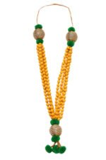 4 Line Stone Ball Malai for Photo Frame | Chandan Decorative Mala | 18 Inch Handcrafted Garland for God Photos, Pooja, Temple & Home Decoration