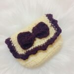 Handmade Crochet Wallet | Knitted Coin Purse with Bow Design | Cute Handmade Pouch for Women & Girls