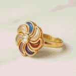 Multicolored floral finger ring for women | Flower Kundan Ring for Women | Traditional Adjustable Ethnic Finger Ring