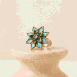 Flower Kundan Ring for Women | Traditional Adjustable Ethnic Finger Ring - Image 2