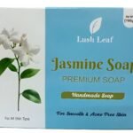 Lush Leaf Premium Jasmine Soap | Handmade Natural Herbal Soap for Smooth & Acne-Free Skin (All Skin Types)