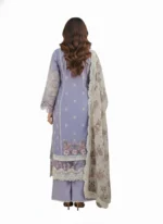 Women’s Lavender Purple Embroidered Pakistani Suit – Floral Embellished Kurta with Dupatta & Pants | 3-Piece Ethnic Wear (XL) - Image 2