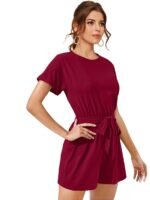 Women Dress | Jumpsuit Casual Short Sleeve Mini Dress, Jumpsuits For Women Stylish - Image 2