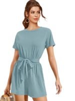 Women Dress | Jumpsuit Casual Short Sleeve Mini Dress, Jumpsuits For Women Stylish - Image 4