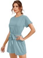 Women Dress | Jumpsuit Casual Short Sleeve Mini Dress, Jumpsuits For Women Stylish - Image 3