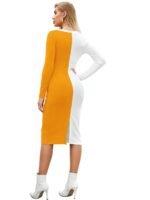 Dress-up Women's Knee Length Dress, Bodycon Fit with Round Neck, Full Sleeves Design - Image 3