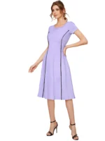 Women's black fit and flare midi dress stylish knee length western dress for girls