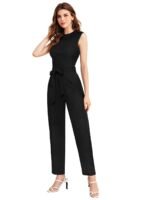 Norzy Paris Women Black Slim Fit Jumpsuit – Sleeveless Halter Neck Belted Party Jumpsuit - Image 4