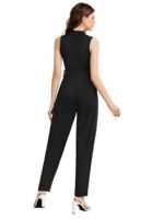 Norzy Paris Women Black Slim Fit Jumpsuit – Sleeveless Halter Neck Belted Party Jumpsuit - Image 3