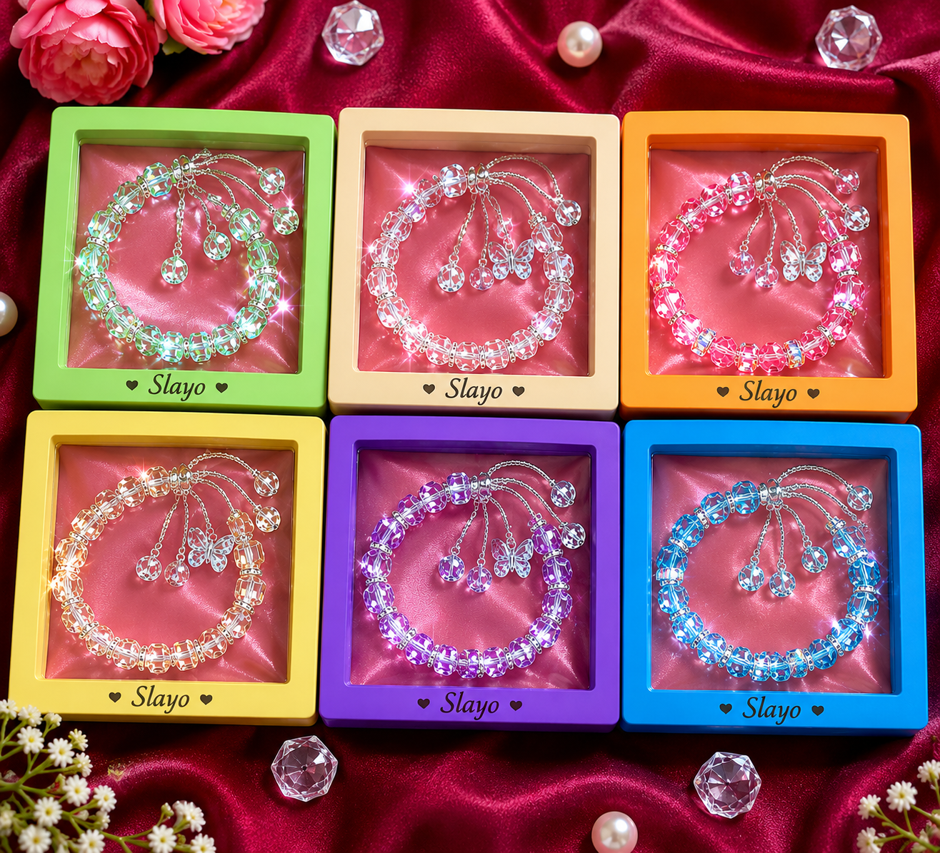 0063d384-4a4b-4ec7-8d3b-edd10fbfd20a Slayo Adjustable Crystal Bracelet with Box for Women - Image 1