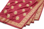 Antique Copper Minakari Khaddi Silk Saree – Earthy Elegance in Handcrafted Luxury - Image 3