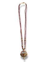 Royal Maroon Beads Designer Mangalsutra with Gold Plated Pendant | Traditional Daily Wear Jewellery for Women - Image 3