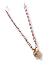 Royal Maroon Beads Designer Mangalsutra with Gold Plated Pendant | Traditional Daily Wear Jewellery for Women - Image 2