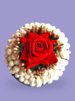 Royal Rose Bridal Jada | Floral Hair Braid Accessory | Traditional Bridal Jadai Alangaram | Gold Finish Hair Jewellery - Image 4