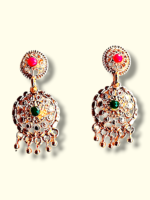 Mahalakshmi Antique Necklace Set | Temple Jewellery with Earrings | Bridal Gold Look Necklace | Traditional Ethnic Set - Image 4