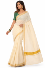 2x3 Plain Cotton Blend Saree for Women in Bangkok | Budget Saree on ZoomMart