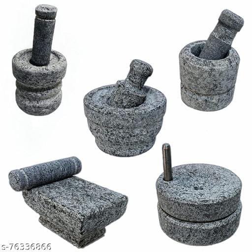 15 Miniature Stone Kitchen Set | Mini Toy Model for Kids & Pooja | Stoneware Set for Housewarming & Grihapravesam Gift - Image 1