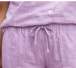 Women Lavender Cotton Co-ord Set with Embroidery | Stylish Shirt & Palazzo Set - Image 4