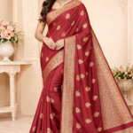 Antique Copper Minakari Khaddi Silk Saree – Earthy Elegance in Handcrafted Luxury