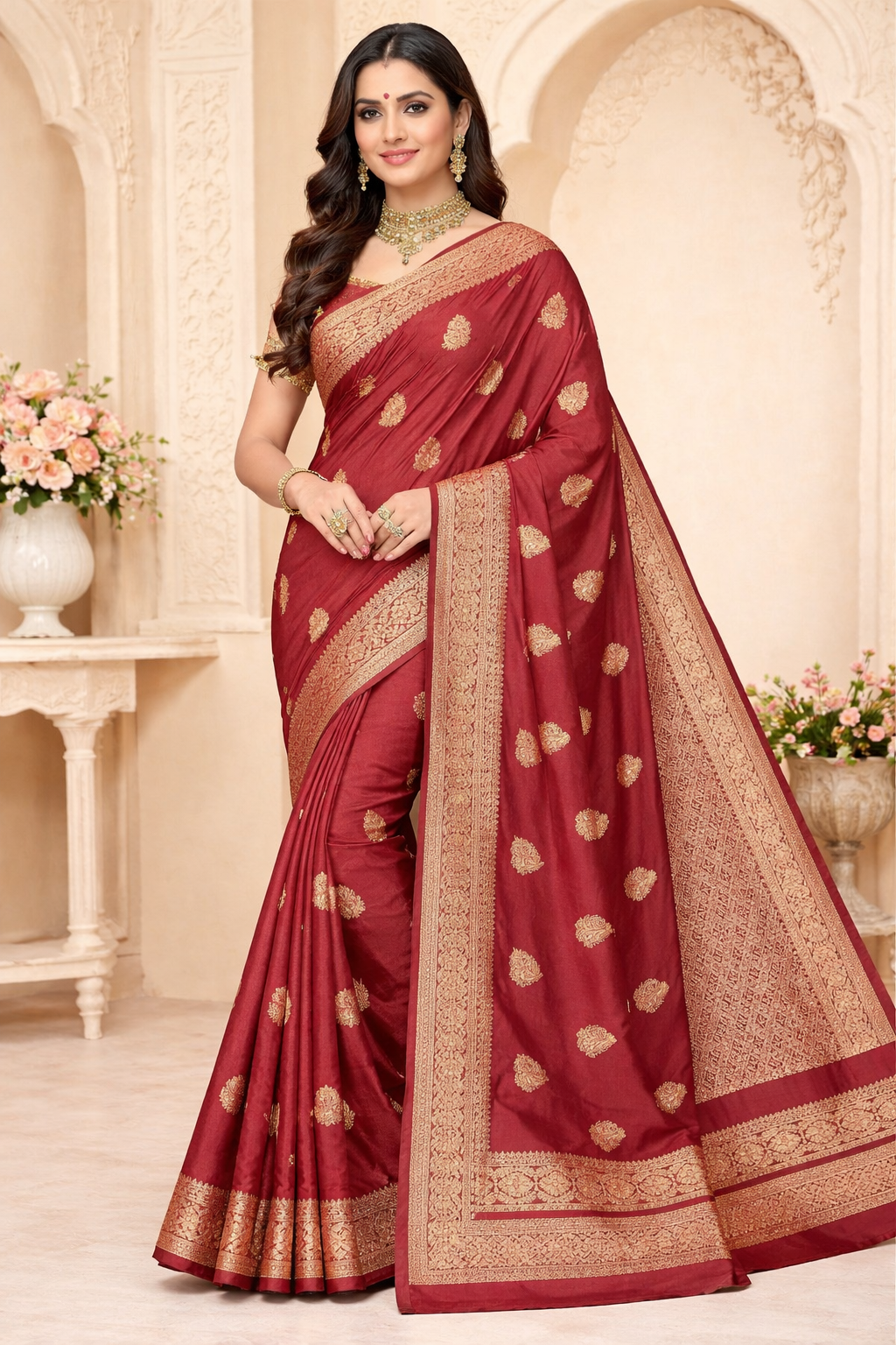 48a733f5-e809-451a-b124-4b7bf288db35 Antique Copper Minakari Khaddi Silk Saree – Earthy Elegance in Handcrafted Luxury - Image 1