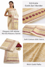 Peat Border Double Rich Pallu Cotton Blend Saree | Premium Saree on ZoomMart - Image 3