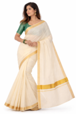 2x3 Plain Cotton Blend Saree for Women in Bangkok | Budget Saree on ZoomMart - Image 2